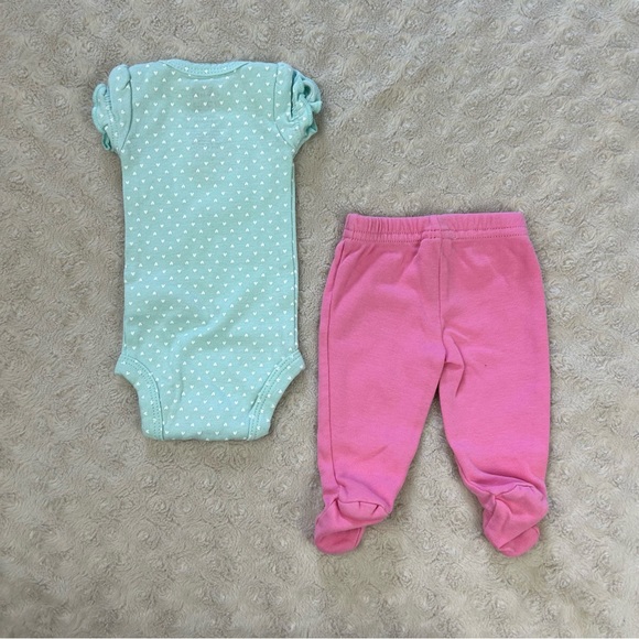 Preemie Baby Girl Bundle Sleep Gown Sleeper Bodysuit Pants Child of Mine Carters - Picture 5 of 7